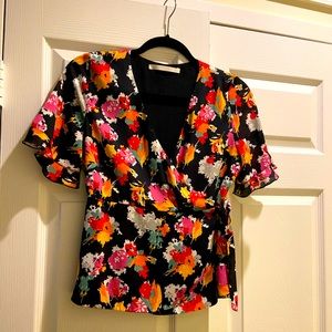 Zara floral wrap top US size M